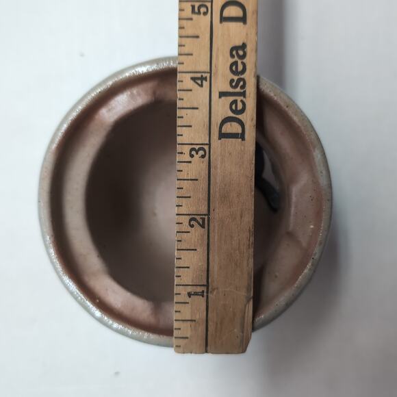 Rowe Pottery Works Heart Cutout Candle Crock Holder Votive Salt Glaze Folk Art - Picture 8 of 10